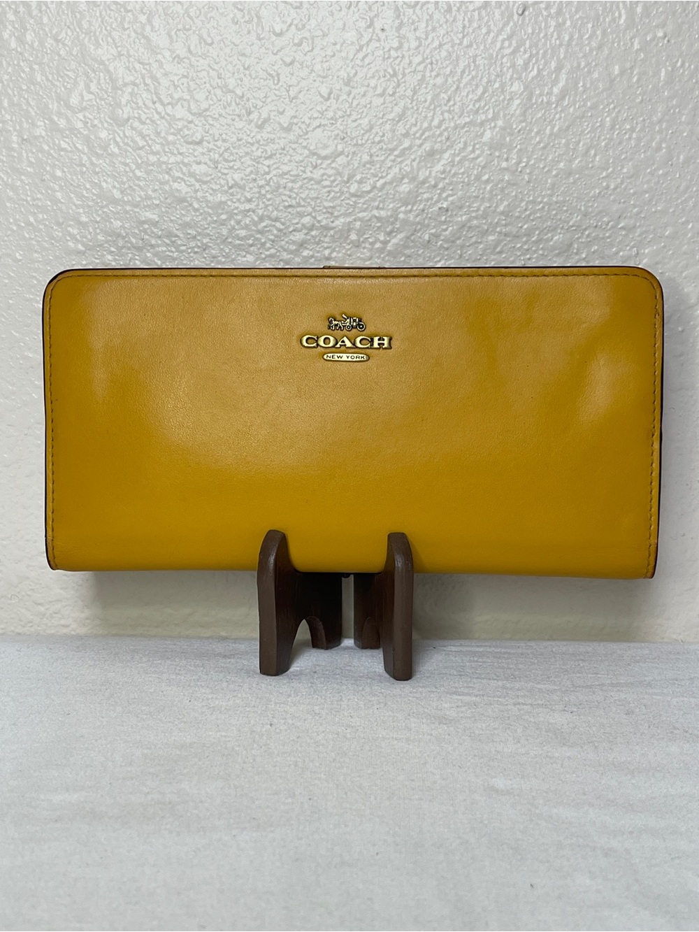 Coach Yellow Mustard Continental Zip Wallet